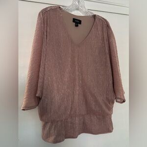 MSK Women's Blush Pink Blouse Shimmer